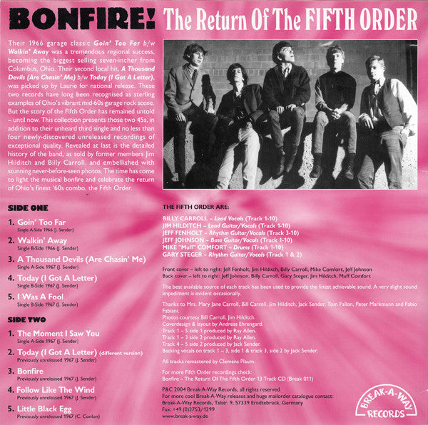 The Fifth Order : Bonfire! Return Of The Fifth Order (LP, Comp, Mono)