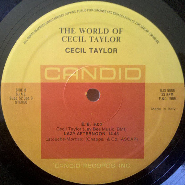 Cecil Taylor : The World Of Cecil Taylor (LP, Album, RE)