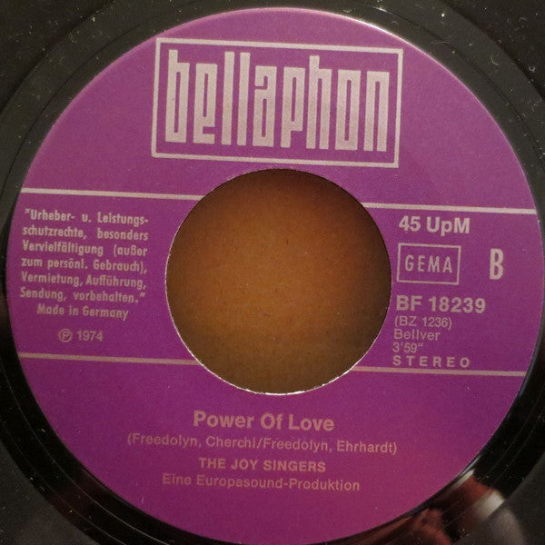 Joy-Singers : I Like The Sun / Power Of Love (7")