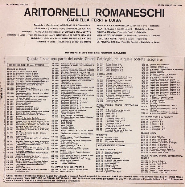 Gabriella Ferri : Aritornelli Romaneschi (LP, Comp)