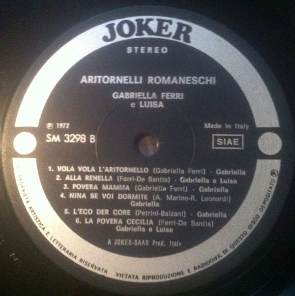 Gabriella Ferri : Aritornelli Romaneschi (LP, Comp)