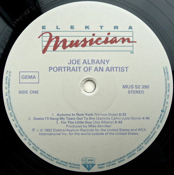 Joe Albany : Portrait Of An Artist (LP, Album)