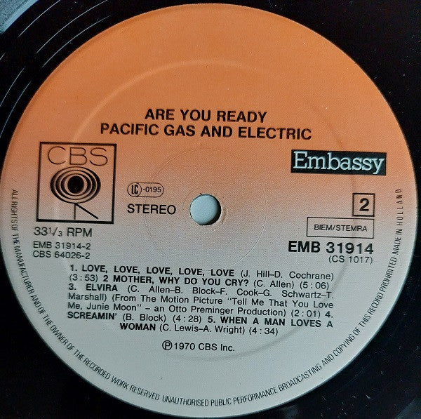 Pacific Gas And Electric* : Are You Ready? (LP, Album, RE)