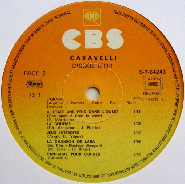 Caravelli : Disque D'Or (LP, Comp, Gat)