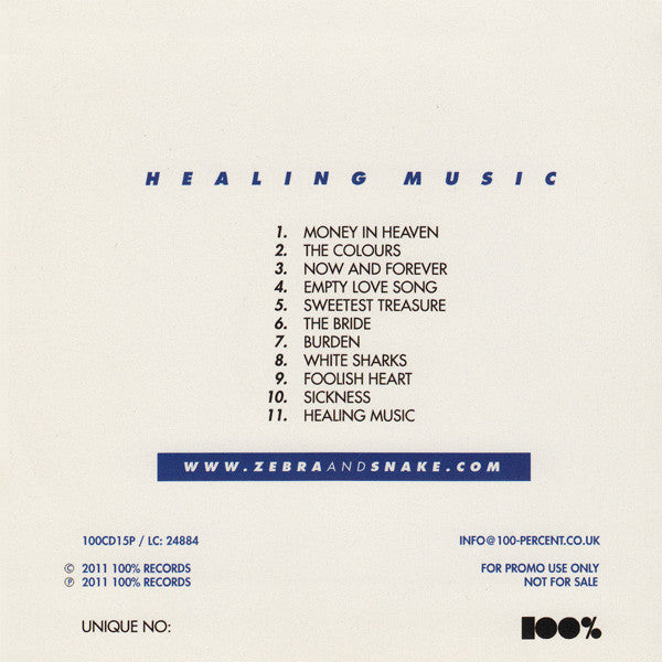 Zebra And Snake : Healing Music (CD, Album, Promo, V3)