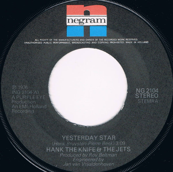 Hank The Knife And The Jets : Yesterday Star (7", Single)