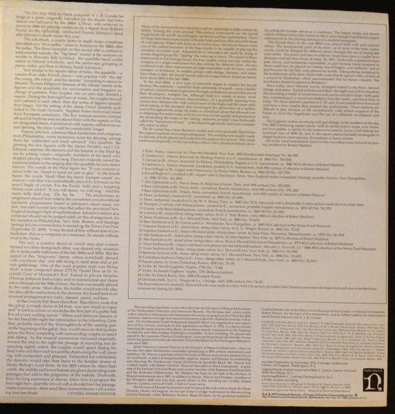 Smithsonian Social Orchestra & Quadrille Band : 19th Century American Ballroom Music: Waltzes, Marches, Polkas & Other Dances (LP)