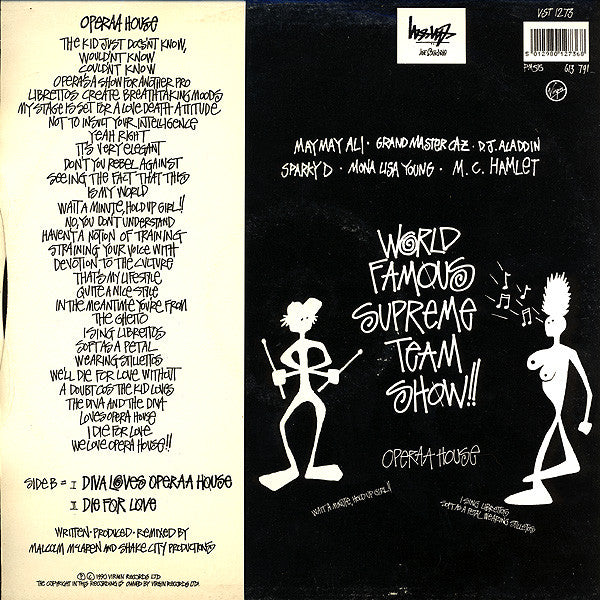 Malcolm McLaren Presents World's Famous Supreme Team : Operaa House - Aria On Air (12")