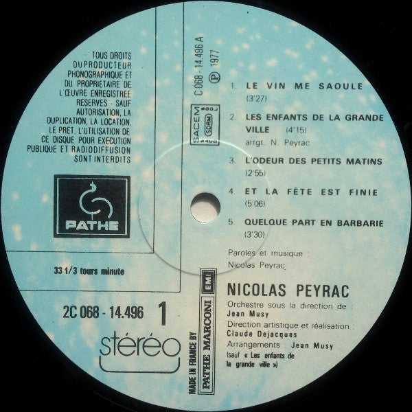 Nicolas Peyrac : Et La Fête Est Finie... (LP, Album, RE, Gat)