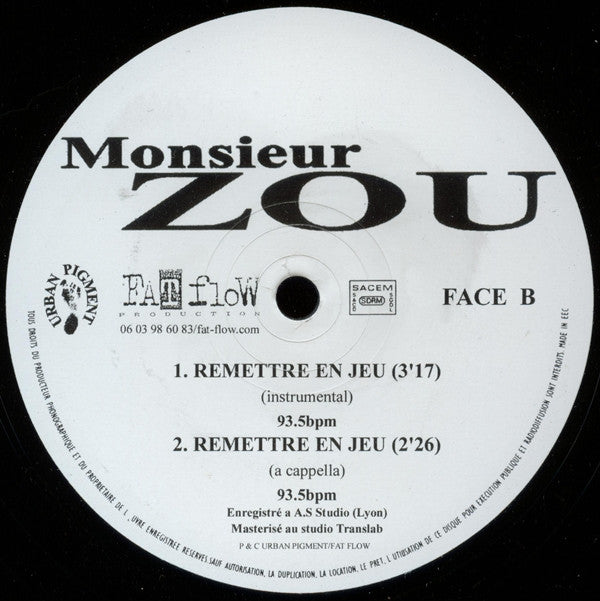 Mr. Zou : Remettre En Jeu (12")
