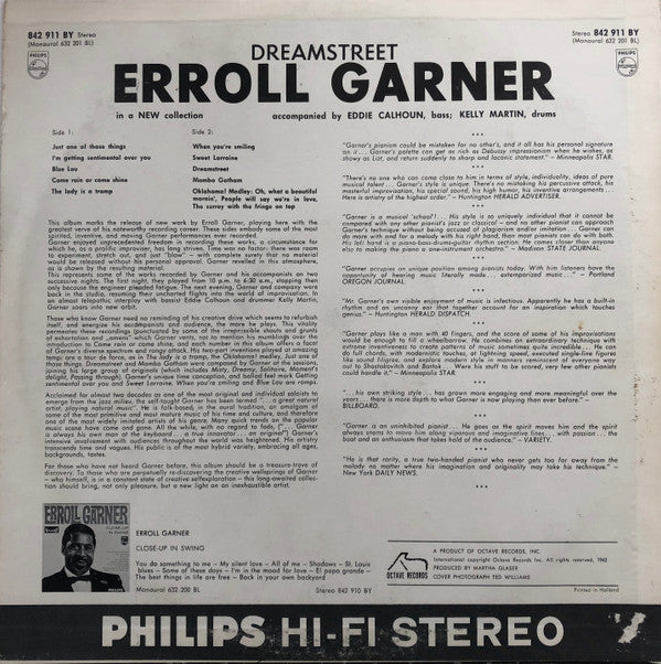Erroll Garner : Dreamstreet (LP, Album, RE)