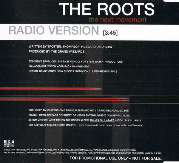 The Roots : The Next Movement (CD, Single, Promo)