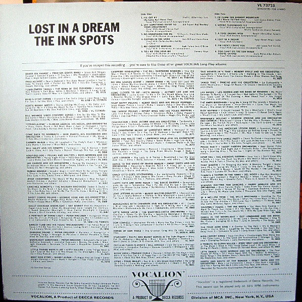 The Ink Spots : Lost In A Dream (LP, Album)