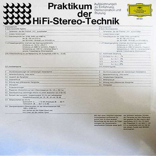 Various : Praktikum Der Hifi-Stereo-Technik (LP)