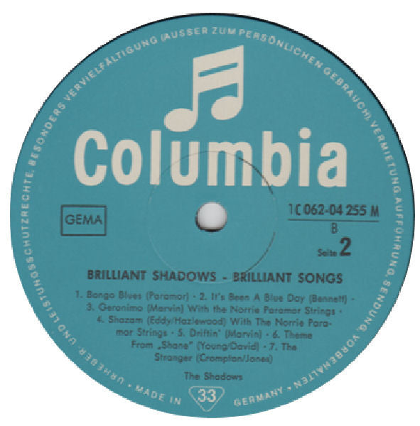 The Shadows : Brilliant Shadows Brilliant Songs (LP, Comp, Mono, RE)
