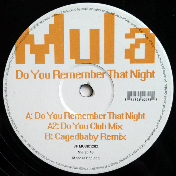 Mula : Do You Remember That Night (12")