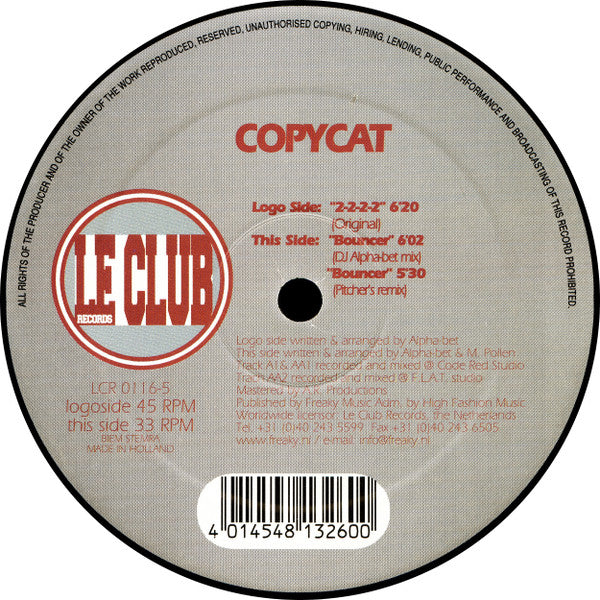 Copycat : 2-2-2-2 / Bouncer (12", Red)