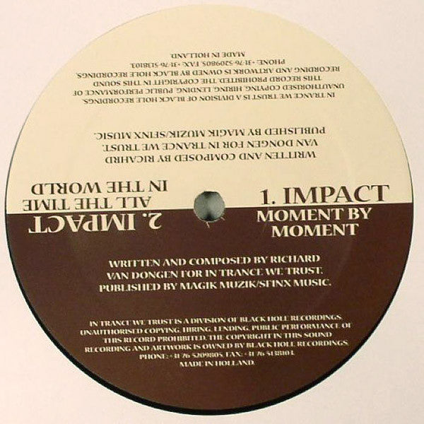 Impact : Live To Go / Moment By Moment / All The Time In The World (12")