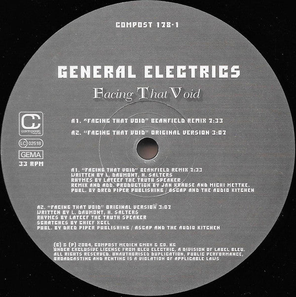 General Elektriks : Facing That Void (12")