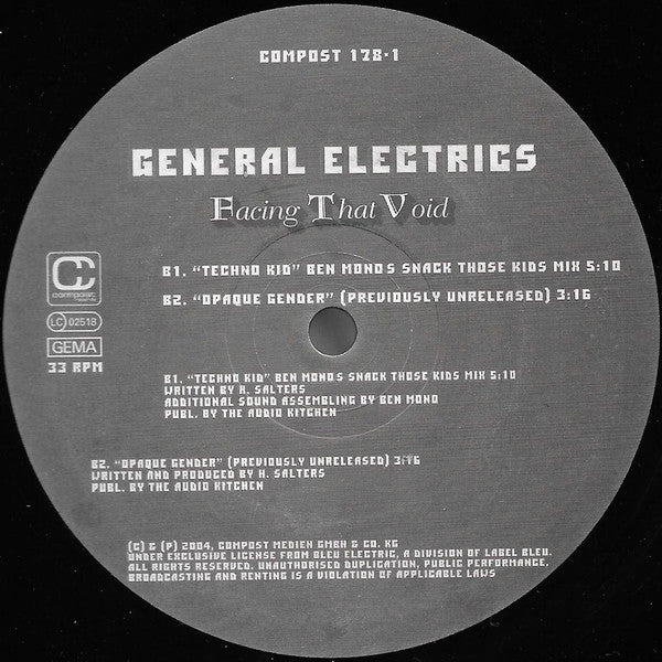 General Elektriks : Facing That Void (12")