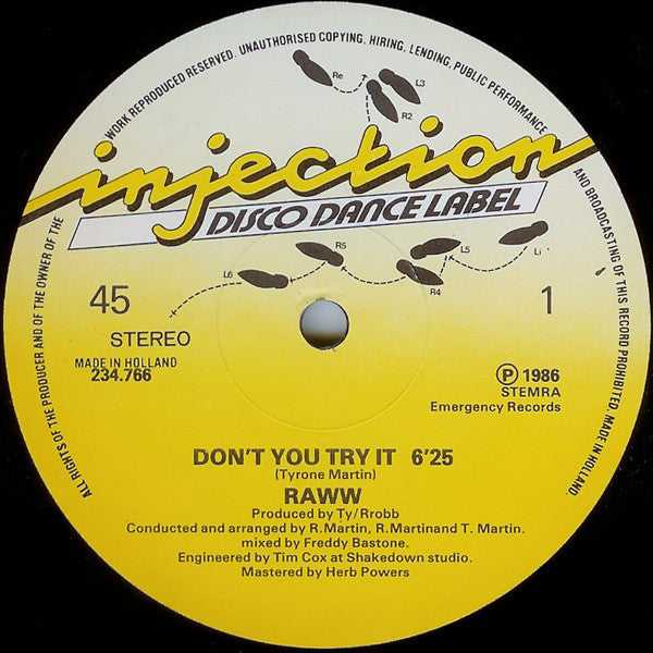 Raww : Don't You Try It (12")