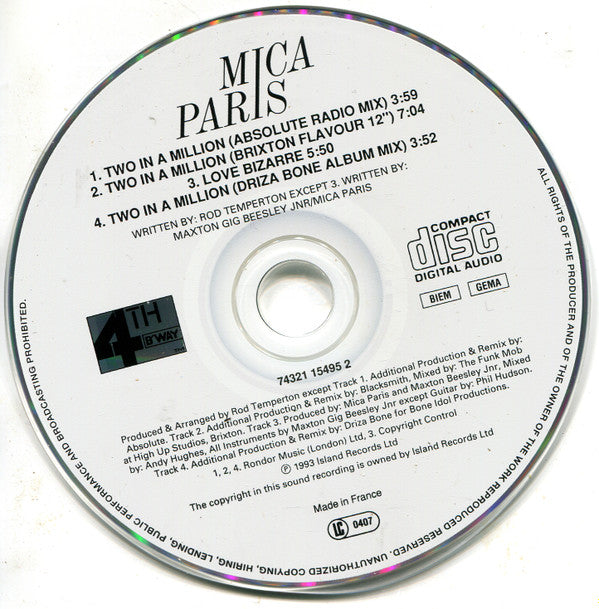 Mica Paris : Two In A Million (CD, Maxi)