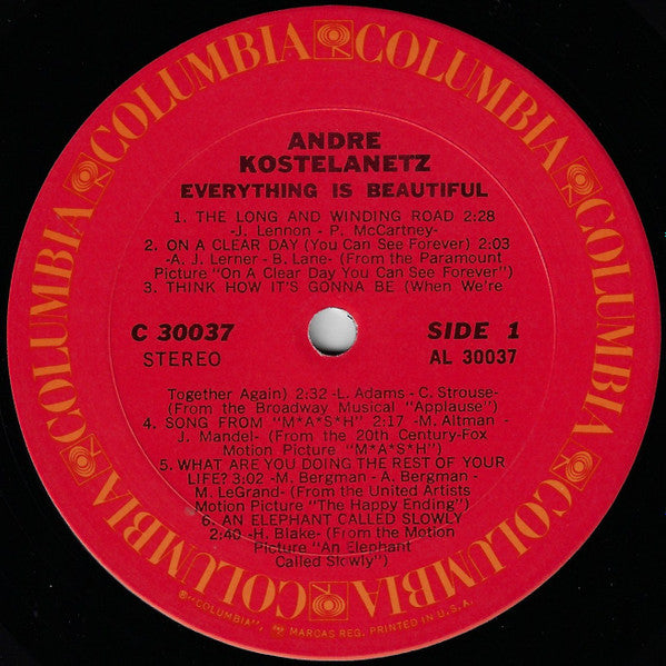 André Kostelanetz : Everything Is Beautiful (LP, Album, Pit)