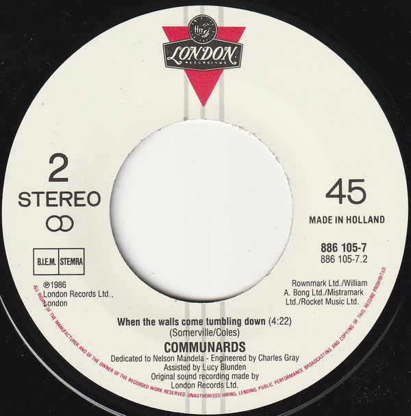 Communards* : So Cold The Night (7", Single)