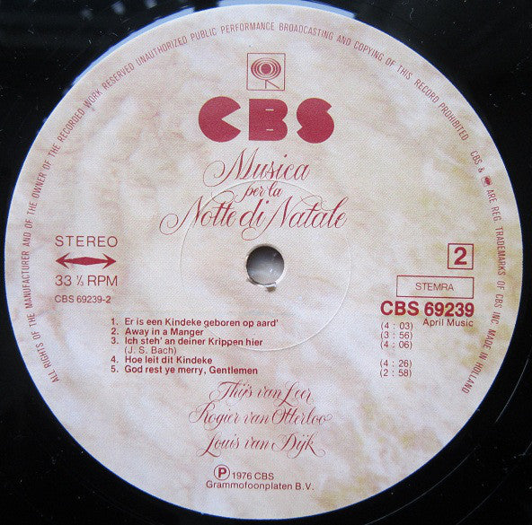 Thijs van Leer, Rogier van Otterloo, Louis van Dijk : Musica Per La Notte Di Natale (LP, Emb)