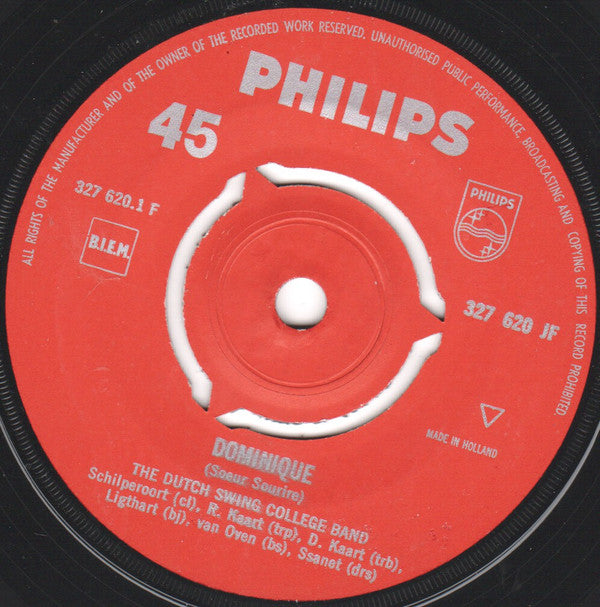 The Dutch Swing College Band : Dominique / You Are My Sunshine (7", Single)