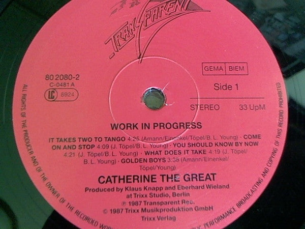 Catherine The Great : Work In Progress (LP, Album)