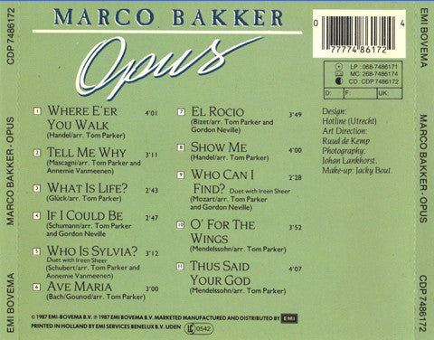 Marco Bakker : Opus (CD)