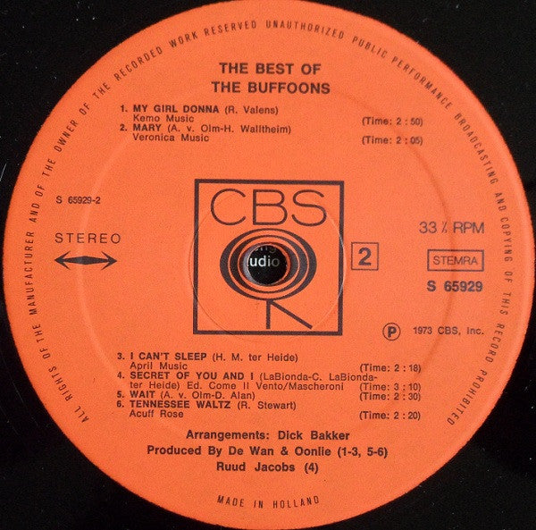 The Buffoons : The Best Of The Buffoons (LP, Album)