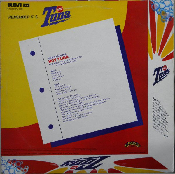 Hot Tuna : America's Choice (LP, Album)