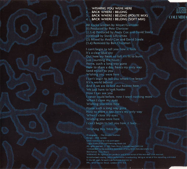Alison Moyet : Wishing You Were Here (CD, Single)