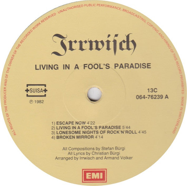 Irrwisch : Living In A Fool's Paradise (LP, Album)