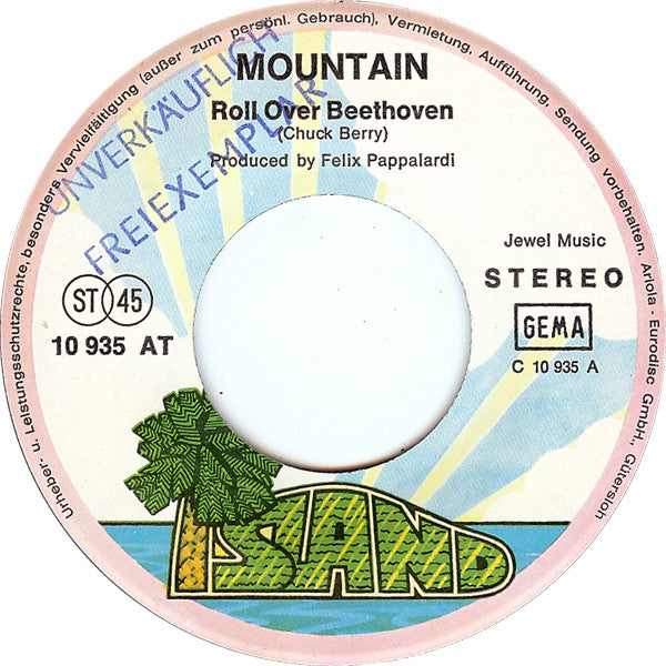 Mountain : Roll Over Beethoven / Crossroader (7", Single)