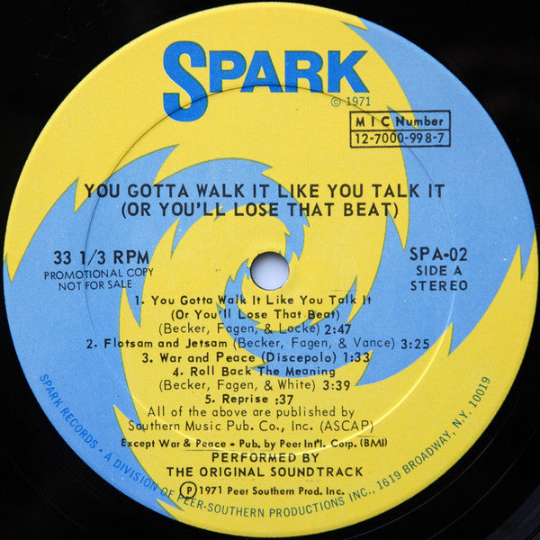 The Original Sound Track : You Gotta Walk It Like You Talk It (Or You'll Lose That Beat) (LP, Album, Promo)