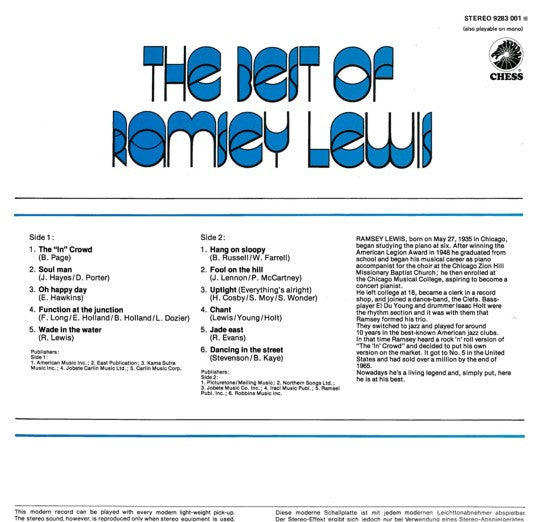 Ramsey Lewis : The Best Of Ramsey Lewis (LP, Comp)