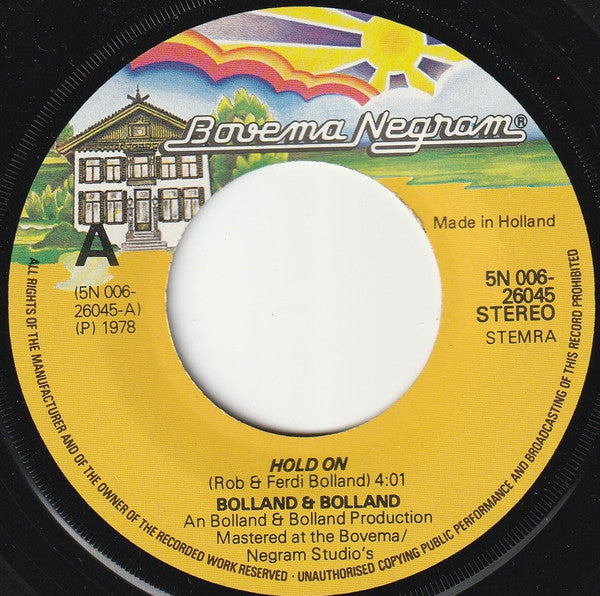 Bolland & Bolland : Hold On (7", Single)
