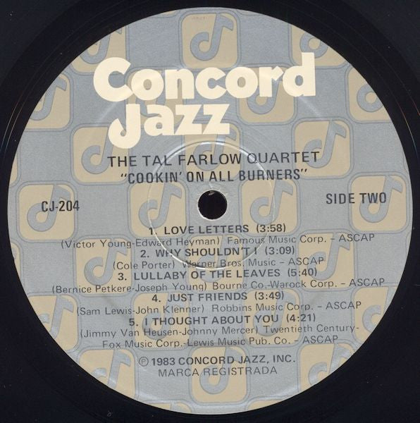 The Tal Farlow Quartet : Cookin' On All Burners (LP)