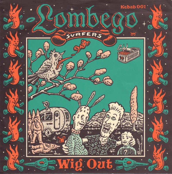 Lombego Surfers / The Feebles : Wig Out / Hit The Road (7", Single, Gre)