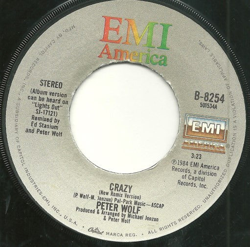 Peter Wolf : Oo-Ee-Diddley-Bop! / Crazy (7", Single, Jac)