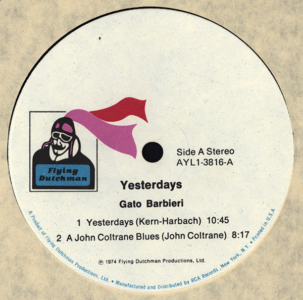 Gato Barbieri : Yesterdays (LP, Album, RE)