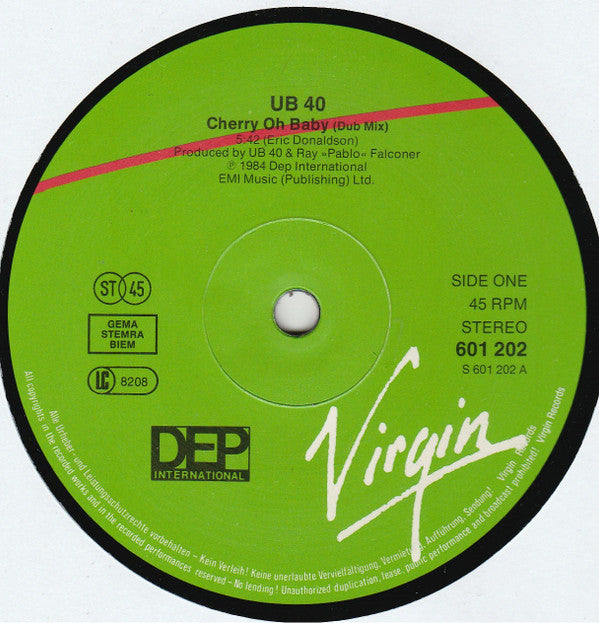 UB40 : Cherry Oh Baby (Dub Mix) (12")