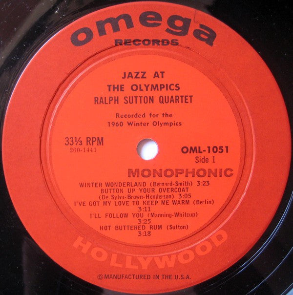 The Ralph Sutton Quartet : Jazz At The Olympics (LP, Album, Mono)