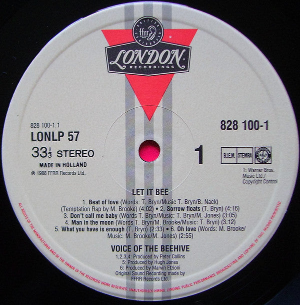 Voice Of The Beehive : Let It Bee (LP, Album)