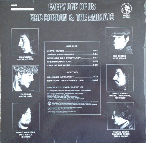 Eric Burdon & The Animals : Every One Of Us (LP, Album, RP)