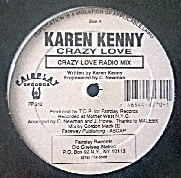 Karen Kenny : Crazy Love (12")
