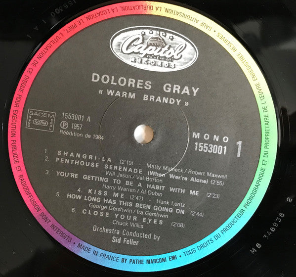 Dolores Gray : Warm Brandy (LP, Album, Mono, RE)